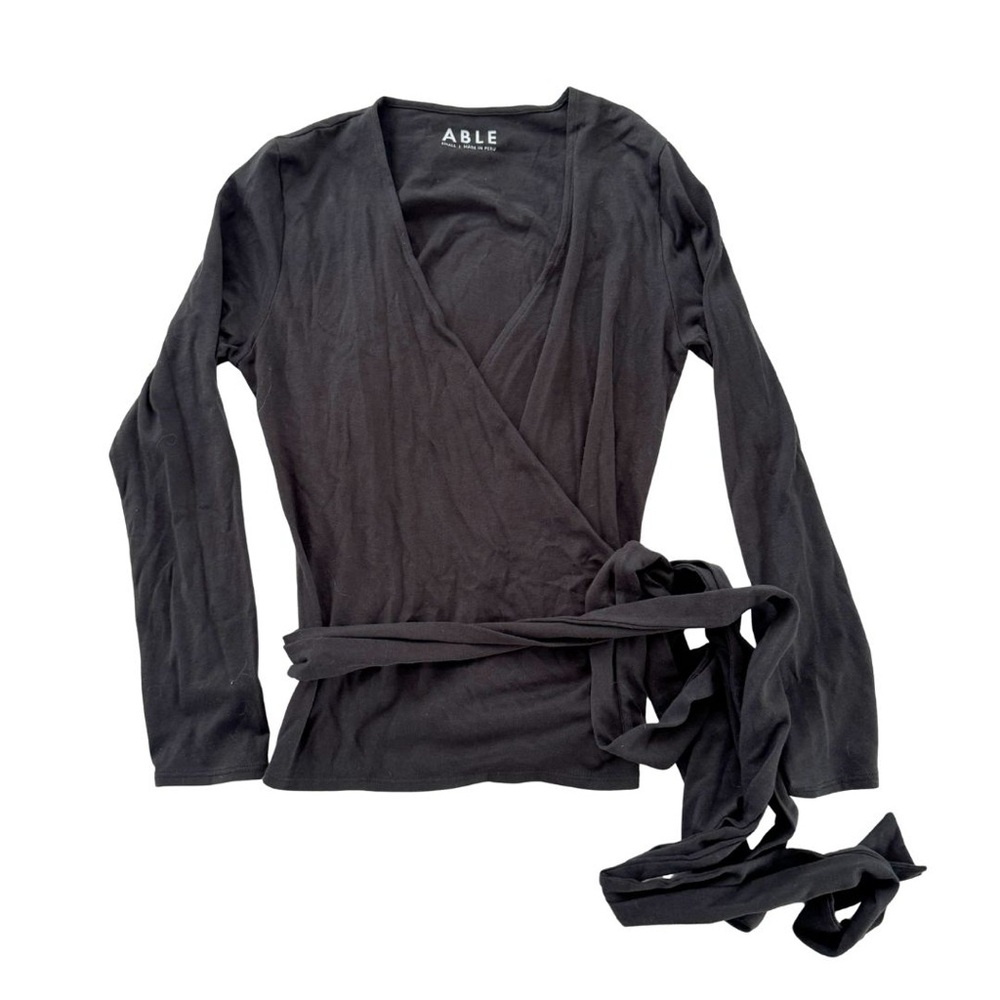 ABLE Trujillo Wrap Top Black Size Small